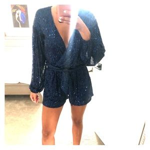 Party ready Royal Blue Sequin romper!